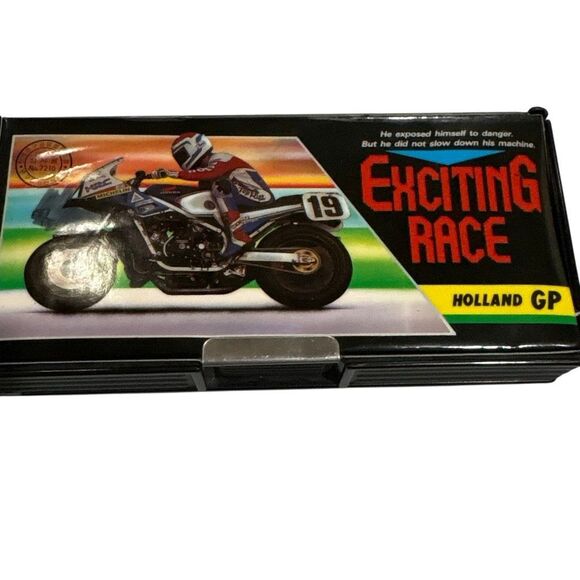Vintage 1980’s Japanese Reimei New Touch Pencil Case Holland GP Motorcycle AS IS - Picture 3 of 12